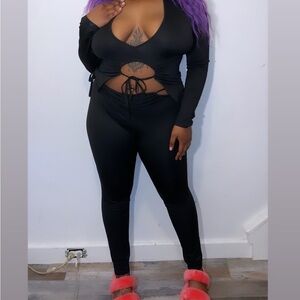 Black two piece pants set